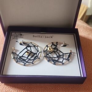 Bella Jack Gold and Black Web Earrings